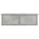 Vegghylle Med Skuff Betonggrå 60X26X18,5 Cm Konstruert Tre