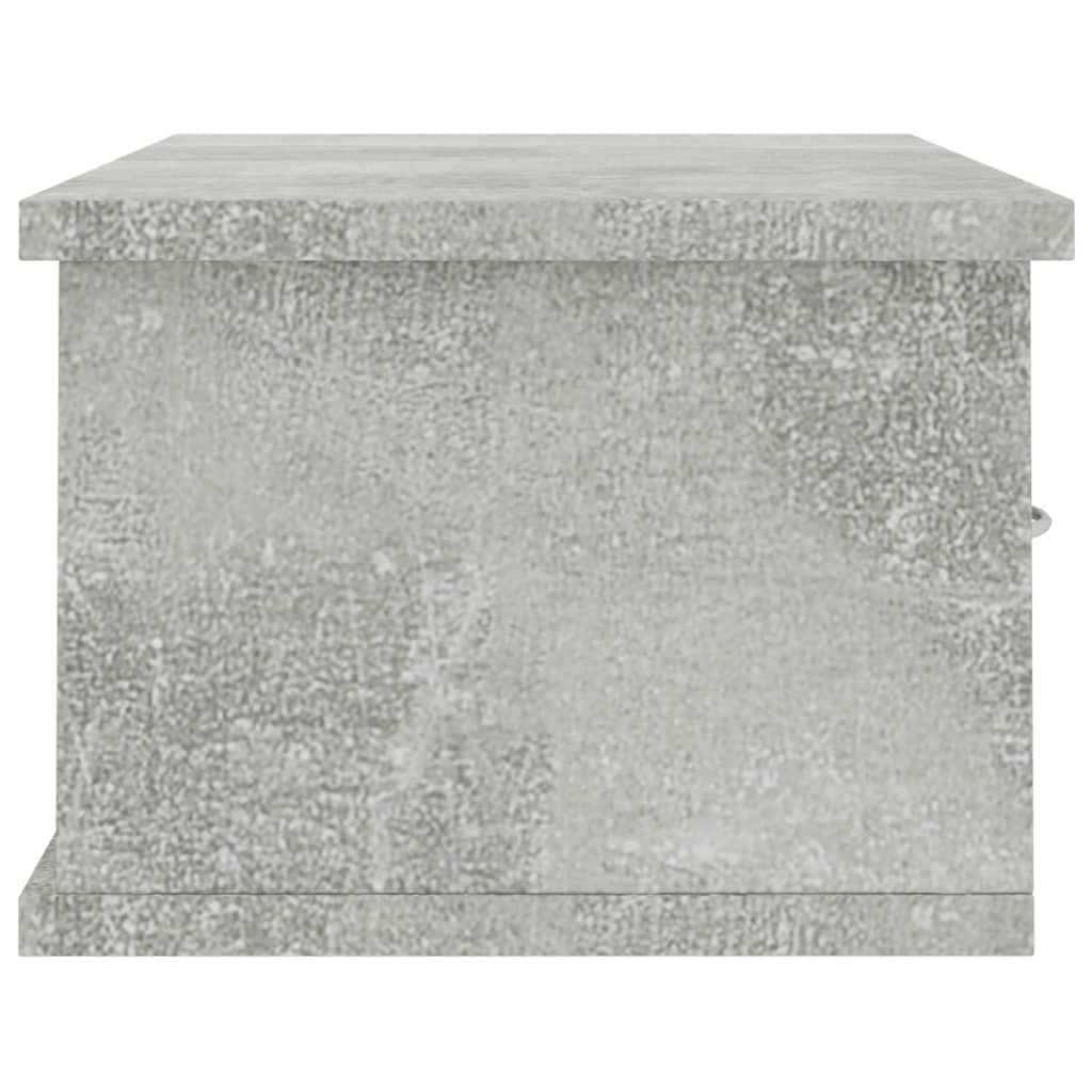 Vegghylle Med Skuff Betonggrå 60X26X18,5 Cm Konstruert Tre