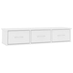 Vegghylle Med Skuff Hvit 88X26X18,5 Cm Konstruert Tre