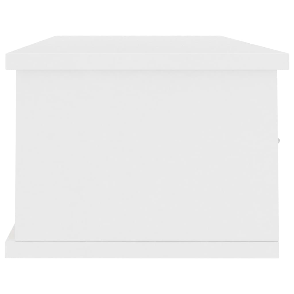 Vegghylle Med Skuff Hvit 88X26X18,5 Cm Konstruert Tre