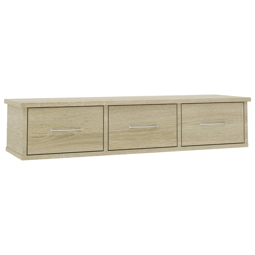 Vegghylle Med Skuff Sonoma Eik 88X26X18,5 Cm Konstruert Tre