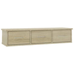 Vegghylle Med Skuff Sonoma Eik 88X26X18,5 Cm Konstruert Tre