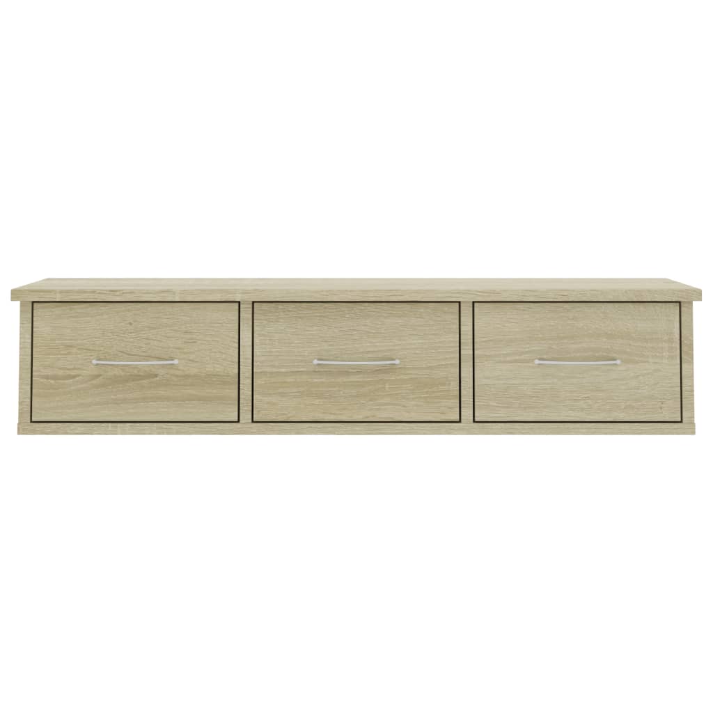 Vegghylle Med Skuff Sonoma Eik 88X26X18,5 Cm Konstruert Tre