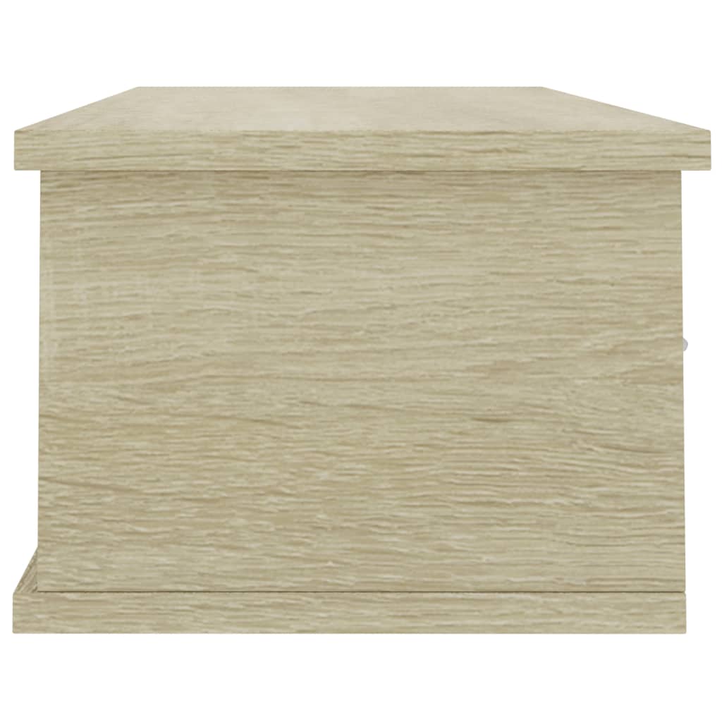Vegghylle Med Skuff Sonoma Eik 88X26X18,5 Cm Konstruert Tre