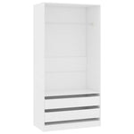 Garderobe Hvit 100X50X200 Cm Konstruert Tre