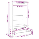 Garderobe Hvit 100X50X200 Cm Konstruert Tre