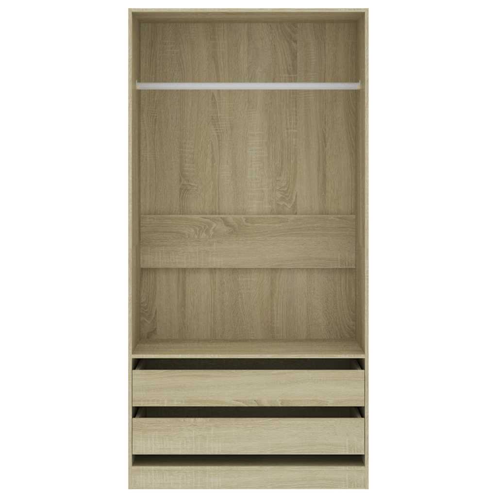 Garderobe Sonoma Eik 100X50X200 Cm Konstruert Tre