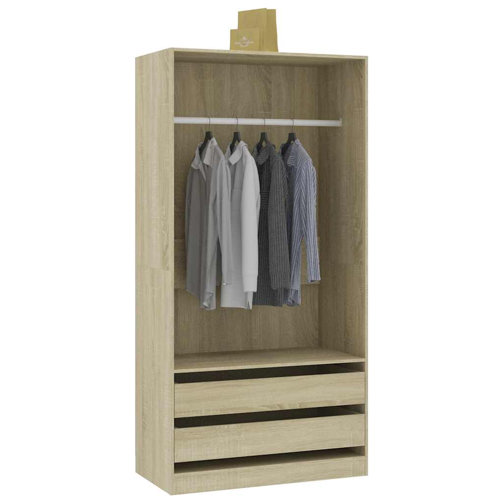 Garderobe Sonoma Eik 100X50X200 Cm Konstruert Tre