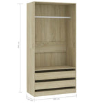 Garderobe Sonoma Eik 100X50X200 Cm Konstruert Tre