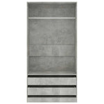 Garderobeskap Betonggrå 100X50X200 Cm Sponplate