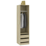 Garderobe Med Skuffer Sonoma Eik 50X50X200 Cm Konstruert Tre