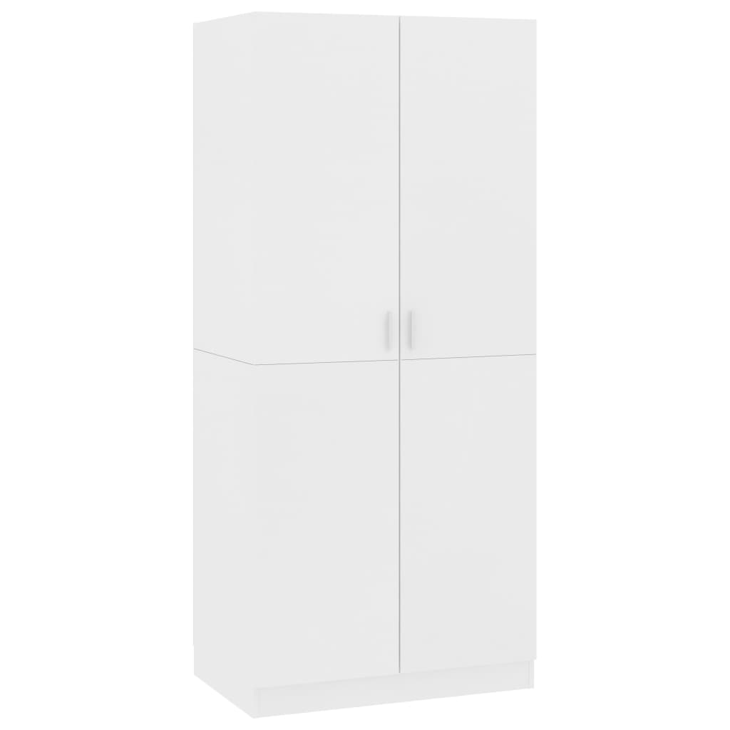 Garderobe Hvit 80X52X180 Cm Konstruert Tre
