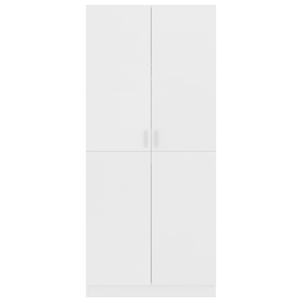 Garderobe Hvit 80X52X180 Cm Konstruert Tre
