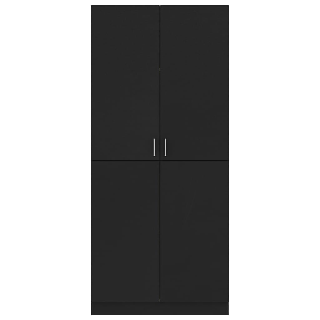 Garderobe Svart 80X52X180 Cm Konstruert Tre