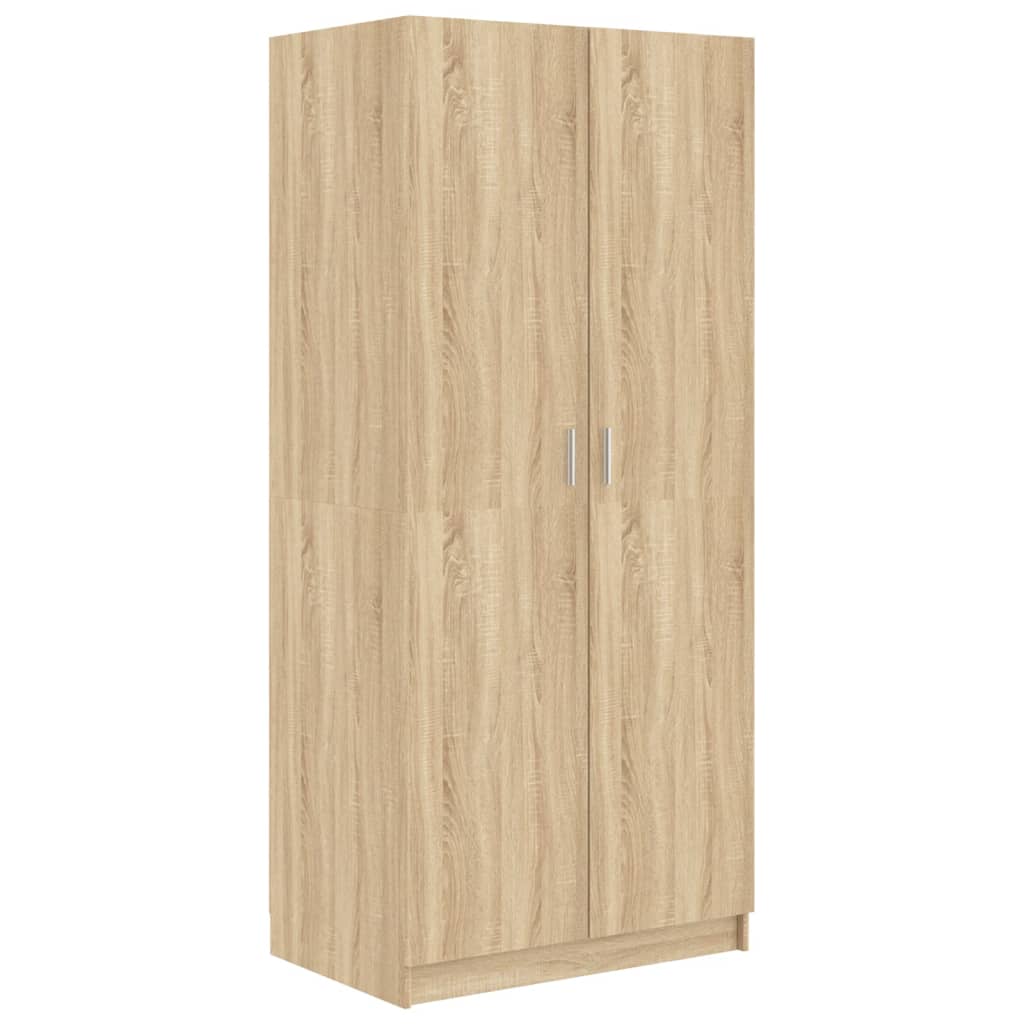 Garderobe Sonoma Eik 80X52X180 Cm Konstruert Tre