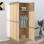 Garderobe Sonoma Eik 80X52X180 Cm Konstruert Tre