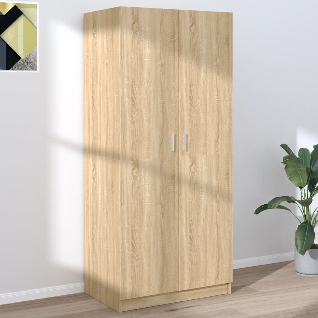 Garderobe Sonoma Eik 80X52X180 Cm Konstruert Tre