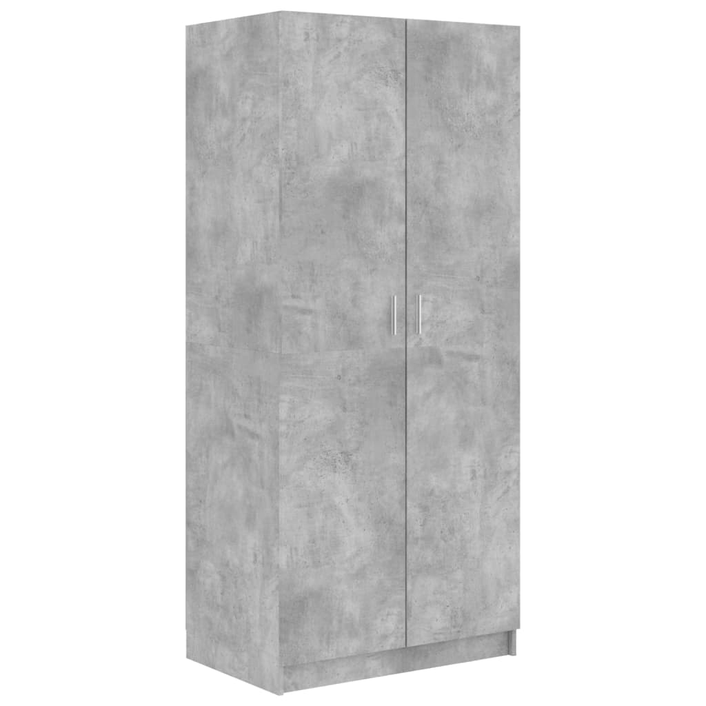 Garderobe Betonggrå 80X52X180 Cm Konstruert Tre