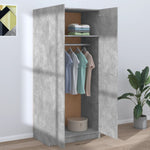 Garderobe Betonggrå 80X52X180 Cm Konstruert Tre