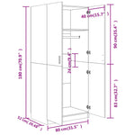 Garderobe Betonggrå 80X52X180 Cm Konstruert Tre