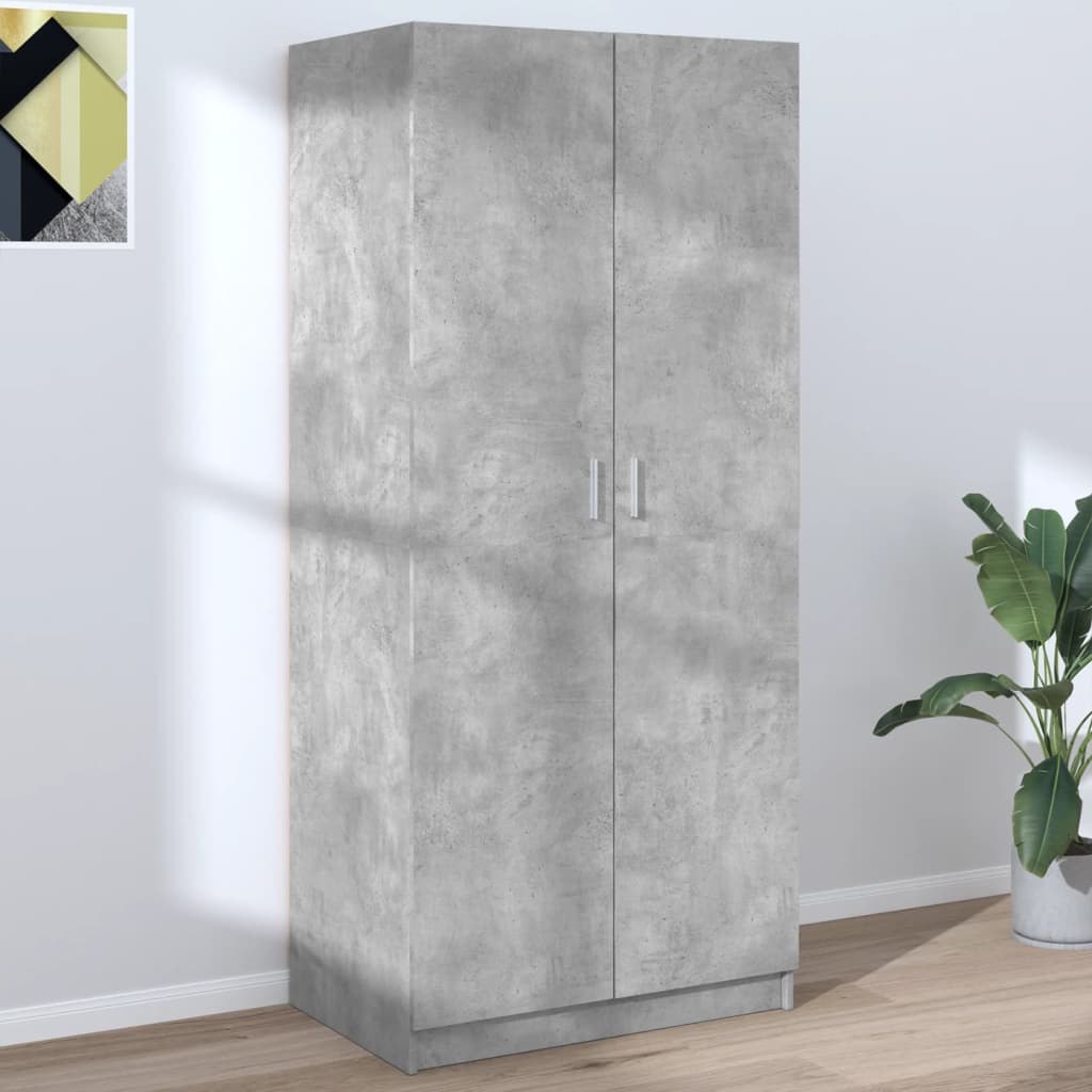 Garderobe Betonggrå 80X52X180 Cm Konstruert Tre
