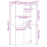 Garderobe Hvit 90X52X200 Cm Konstruert Tre