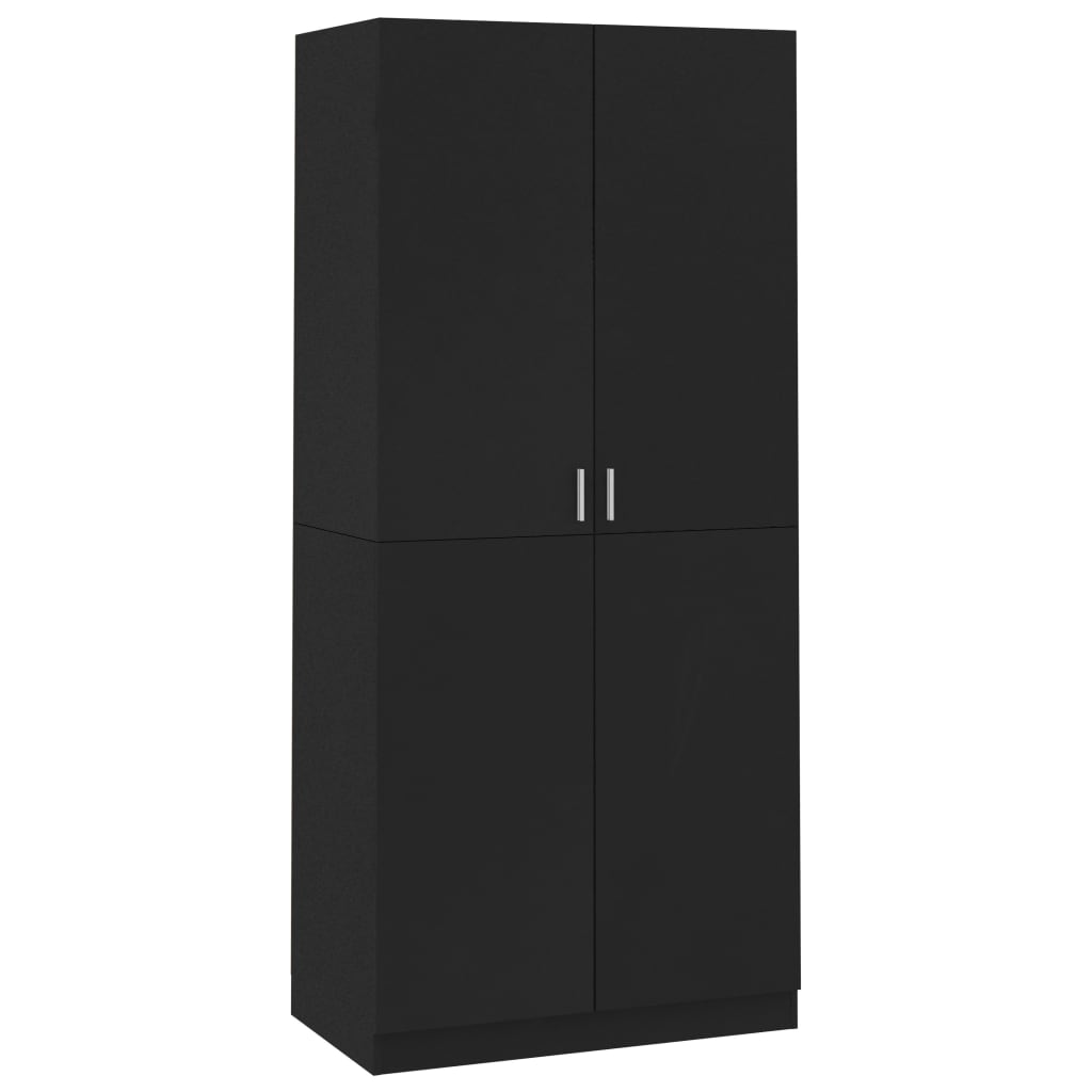Garderobe Svart 90X52X200 Cm Konstruert Tre