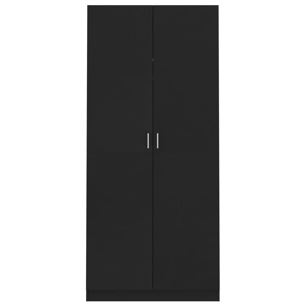 Garderobe Svart 90X52X200 Cm Konstruert Tre