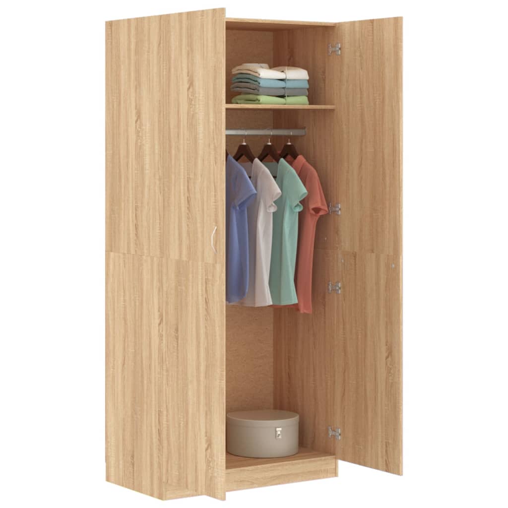 Garderobe Sonoma Eik 90X52X200 Cm Konstruert Tre