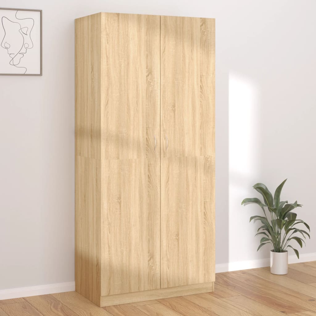 Garderobe Sonoma Eik 90X52X200 Cm Konstruert Tre