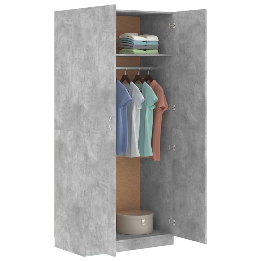 Garderobe Betonggrå 90X52X200 Cm Konstruert Tre