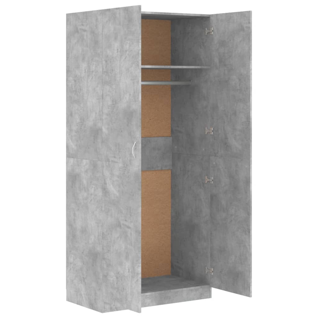 Garderobe Betonggrå 90X52X200 Cm Konstruert Tre