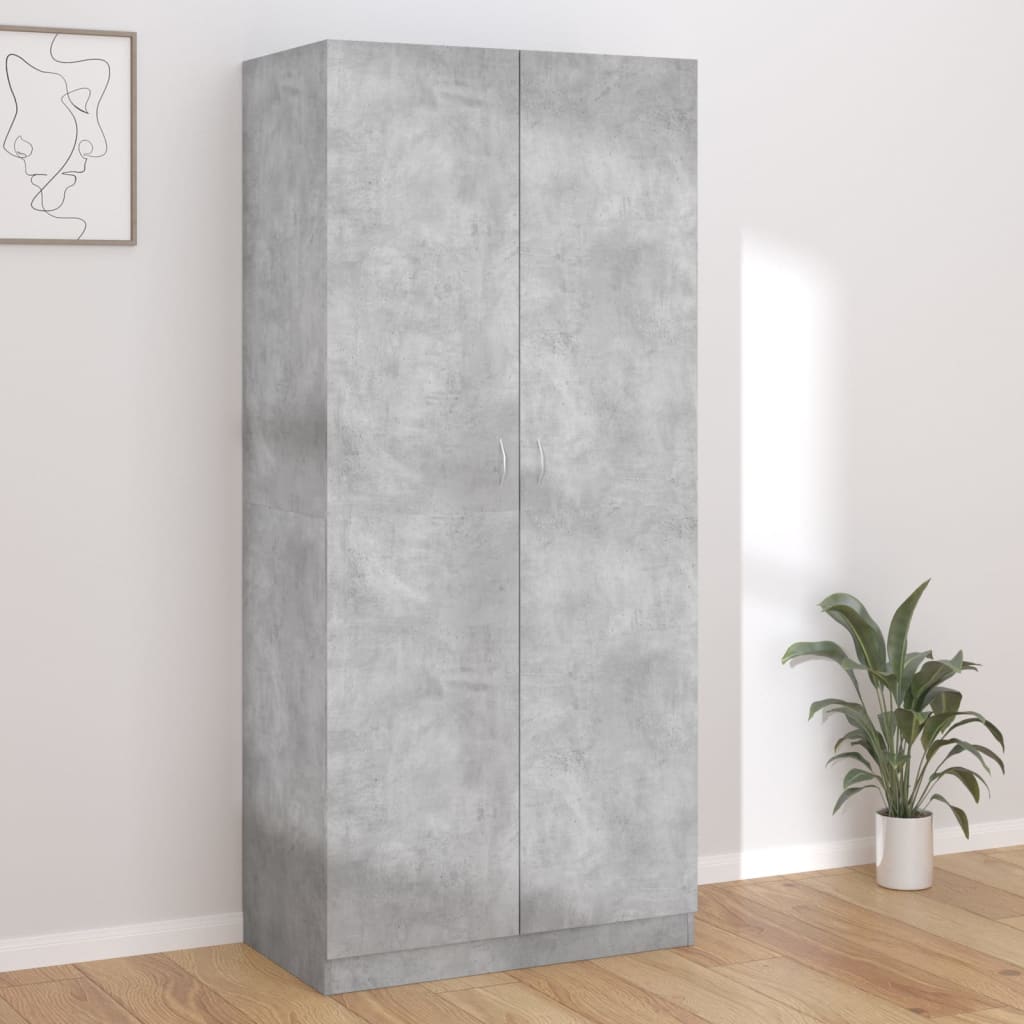 Garderobe Betonggrå 90X52X200 Cm Konstruert Tre
