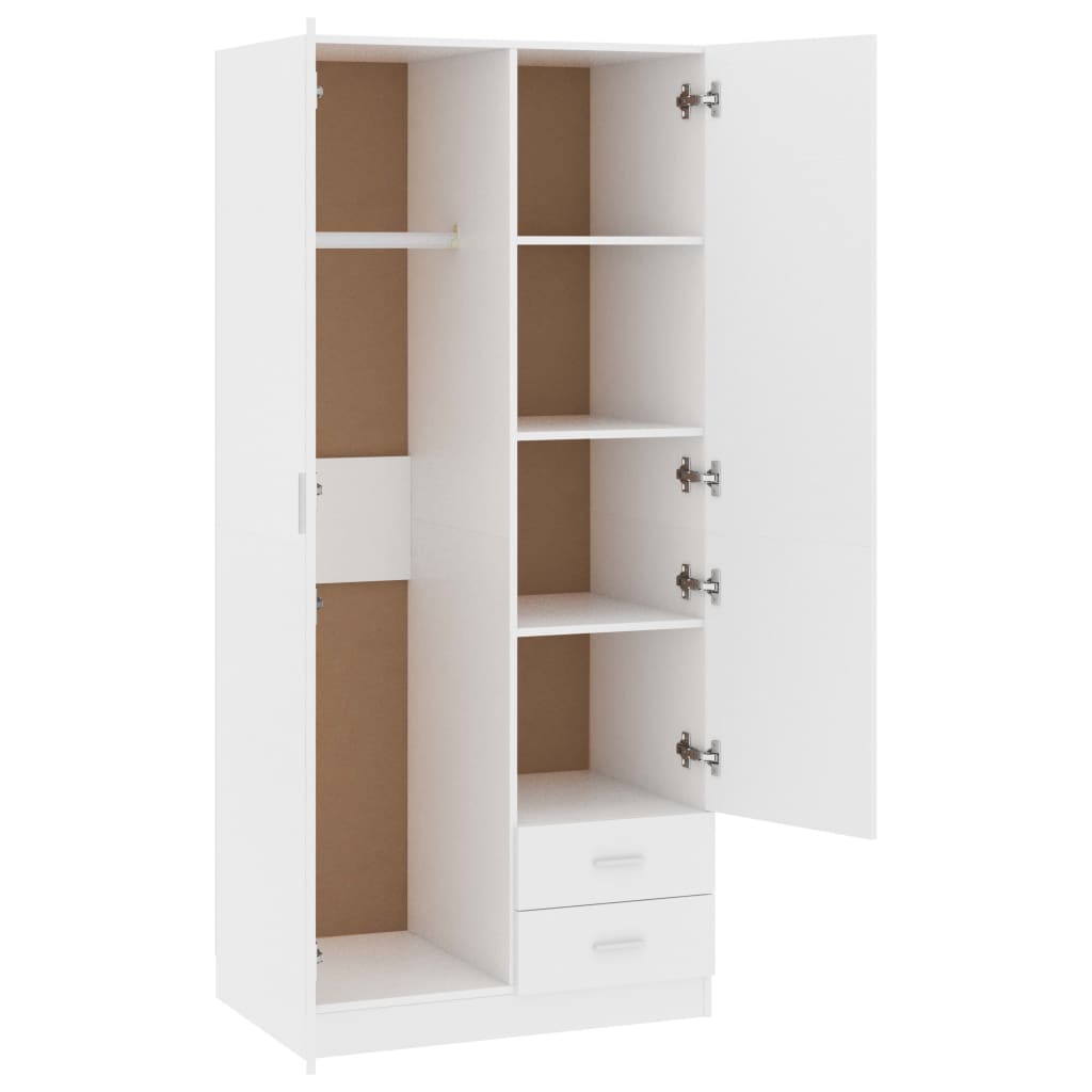 Garderobe Hvit 80X52X180 Cm Konstruert Tre