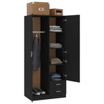 Garderobe Svart 80X52X180 Cm Konstruert Tre