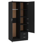 Garderobe Svart 80X52X180 Cm Konstruert Tre