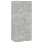Garderobe Betonggrå 80X52X180 Cm Konstruert Tre
