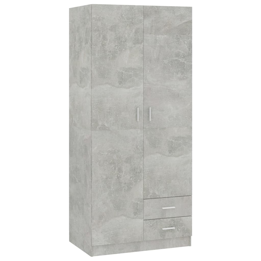 Garderobe Betonggrå 80X52X180 Cm Konstruert Tre