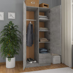 Garderobe Betonggrå 80X52X180 Cm Konstruert Tre