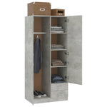 Garderobe Betonggrå 80X52X180 Cm Konstruert Tre