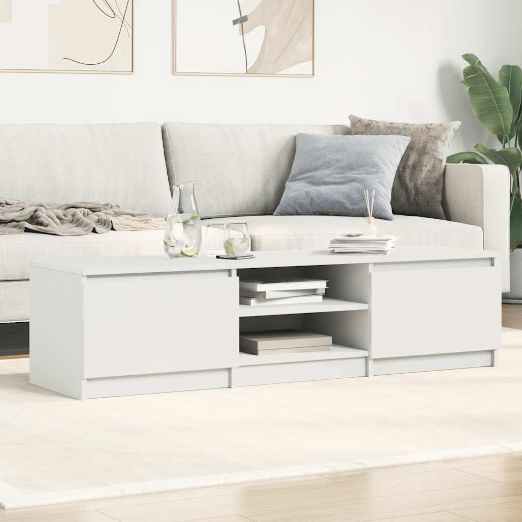 Tv-Benk Hvit 140X40X35,5 Cm Konstruert Tre