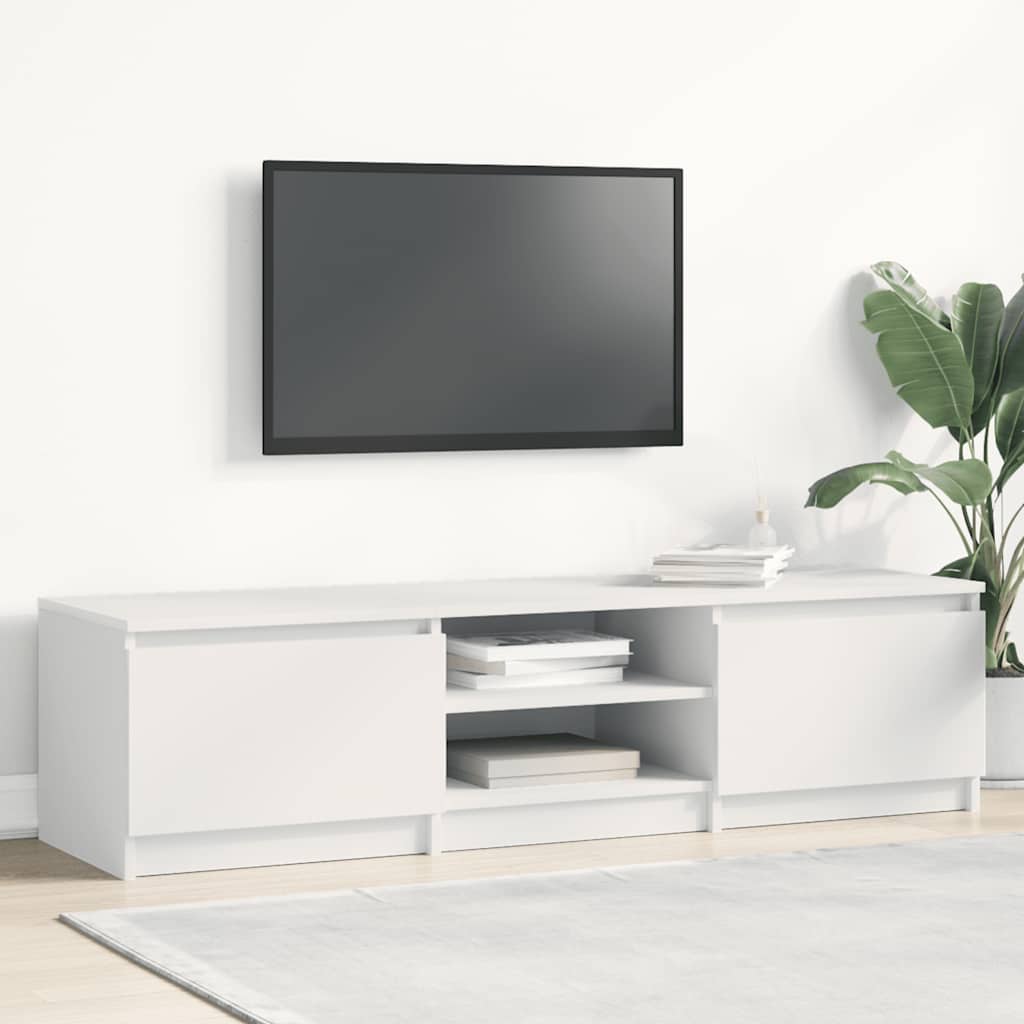 Tv-Benk Hvit 140X40X35,5 Cm Konstruert Tre