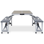 Foldbart Campingbord Med 4 Seter Stål Aluminium