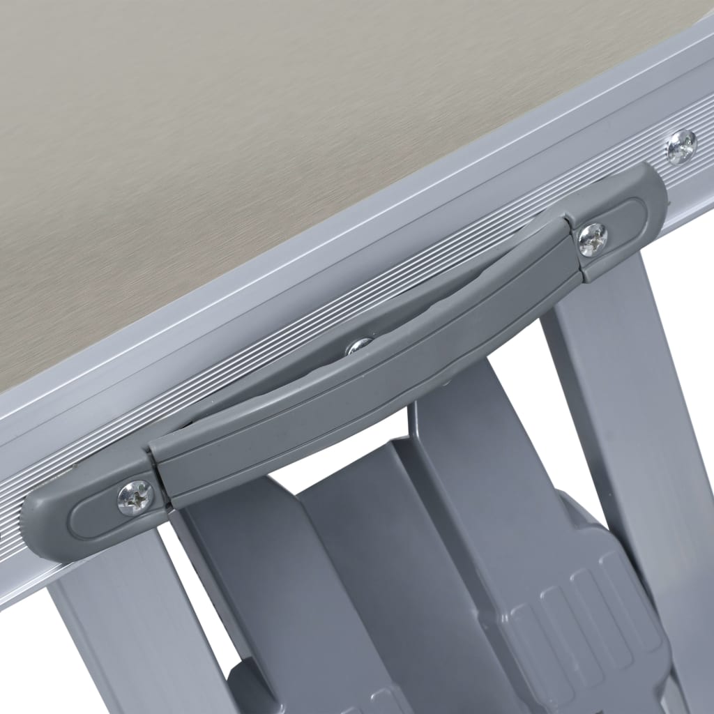 Foldbart Campingbord Med 4 Seter Stål Aluminium