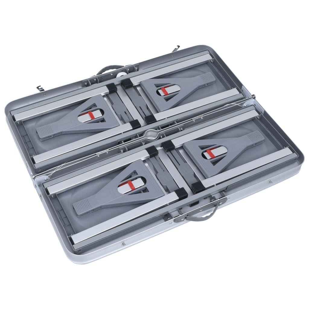 Foldbart Campingbord Med 4 Seter Stål Aluminium