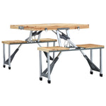 Foldbart Campingbord Med 4 Seter Stål Aluminium