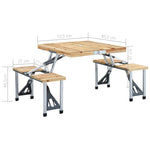 Foldbart Campingbord Med 4 Seter Stål Aluminium
