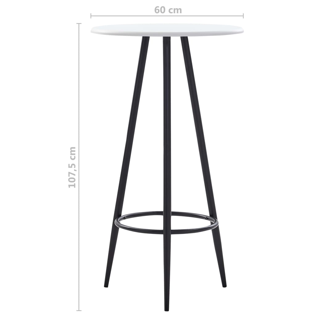 Barbord Hvit 60X107,5 Cm Mdf