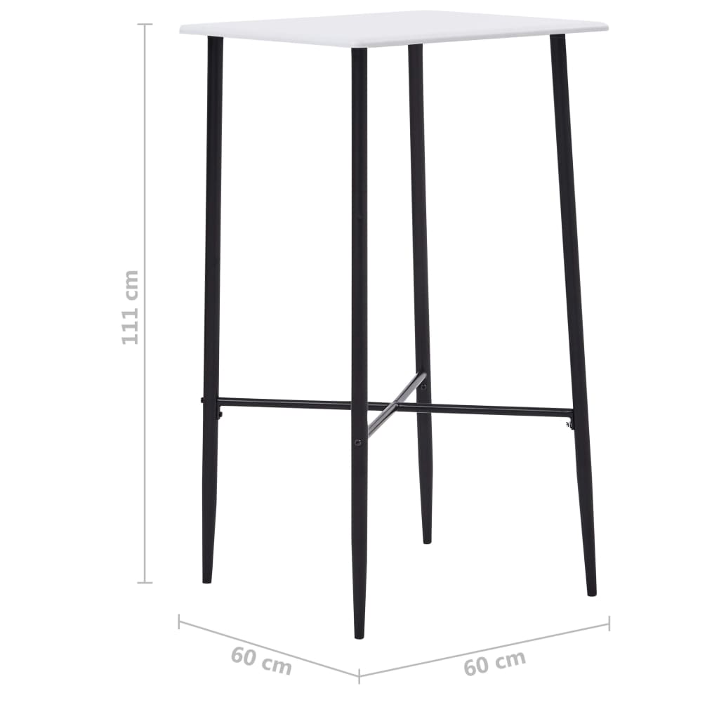 Barbord Hvit 60X60X111 Cm Mdf