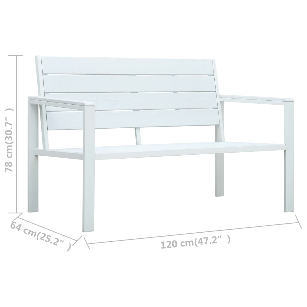 Hagebenk 120 Cm Hdpe Hvit Treutseende
